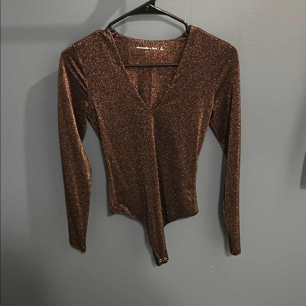 Abercrombie & Fitch Sparkle Brown Bodysuit